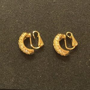Vintage Roman Half Moon Clip Earrings